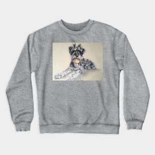 Miniature Schnauzer with ball Crewneck Sweatshirt